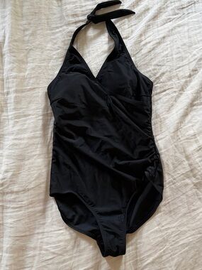 Bikini Bay Classic Black Halter One-Piece Swim Suit